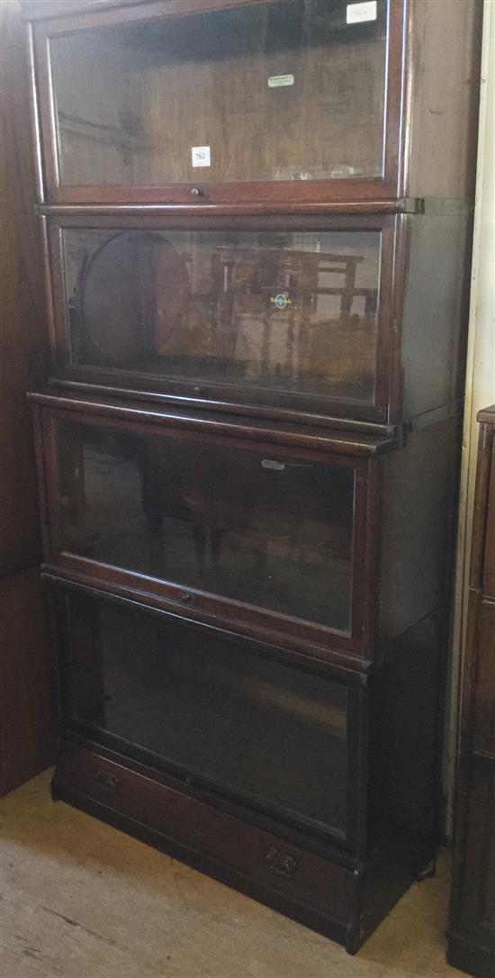 Globe Wernicke oak 4 section bookcase